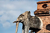 Chiang Mai - The Wat Chedi Luang. The massive chedi heavily damaged by an earthquake has been partially reconstructed apart from the spire since nobody can be sure what it looked like. 